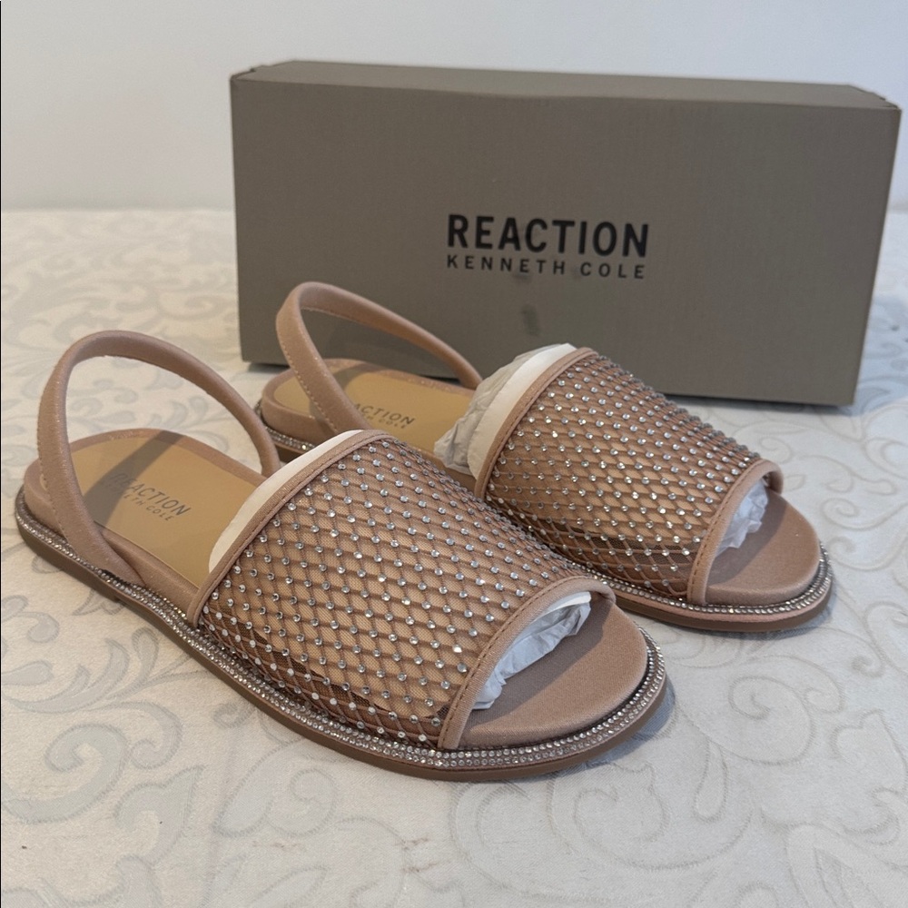 Reaction Kenneth Cole Saavi Rhinestone Mesh Sandal. Ladies 8.5 - Picture 7 of 15